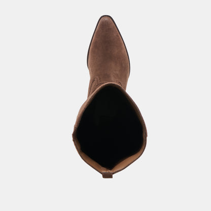 VIRONA H2O EXTRA WIDE CALF BOOTS DK BROWN SUEDE