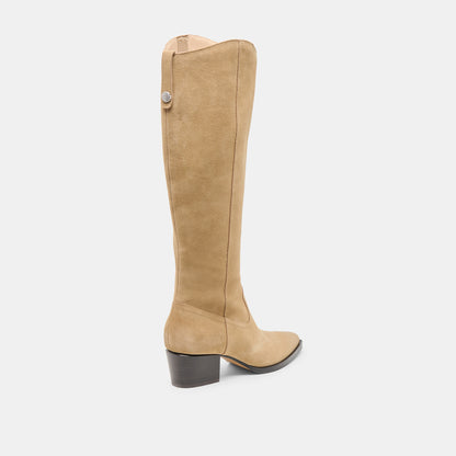 VIRONA H2O WIDE CALF BOOTS DK TAUPE SUEDE