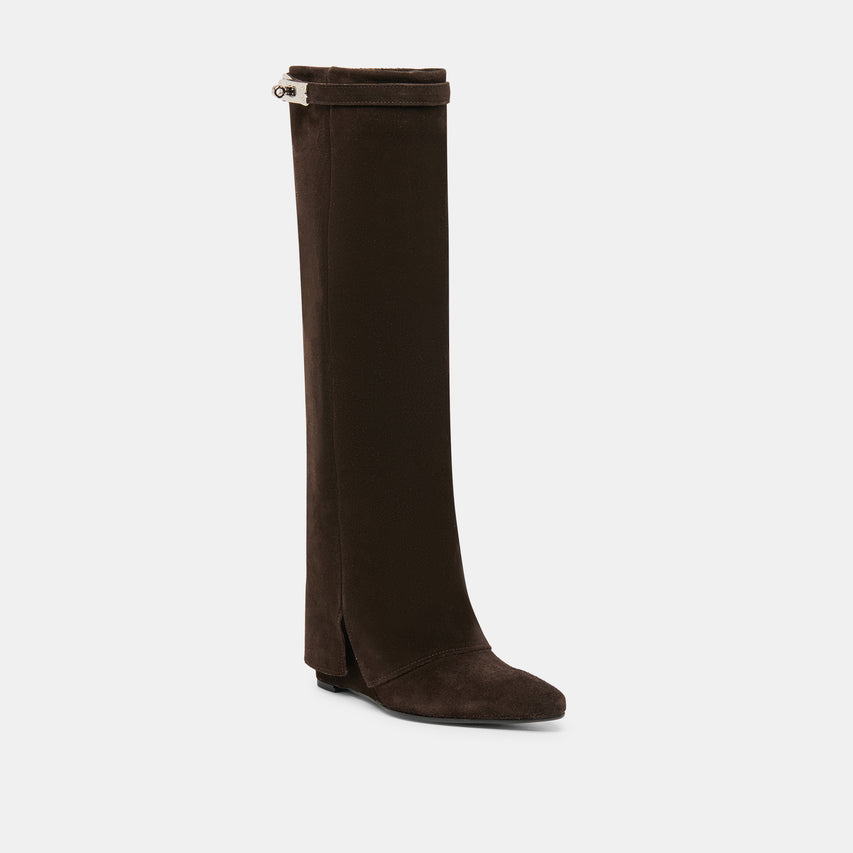AGGY BOOTS DK BROWN SUEDE