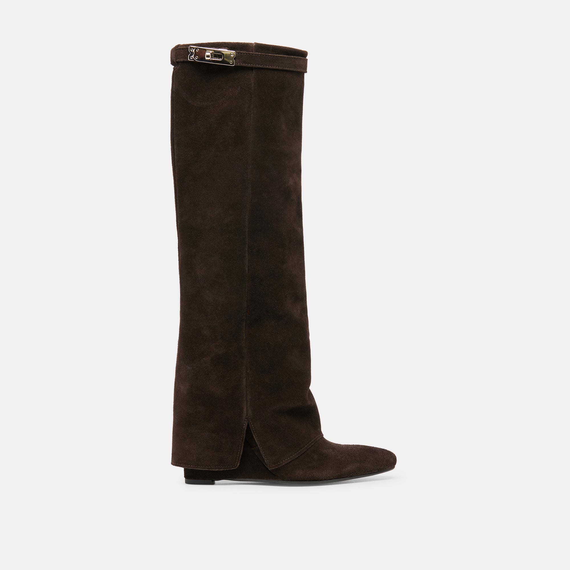 Aggy Dk Brown Suede Boots | Dolce Vita