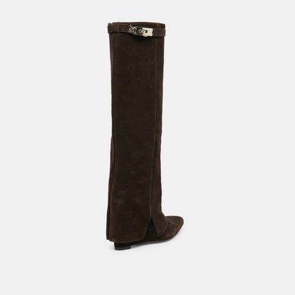 AGGY BOOTS DK BROWN SUEDE