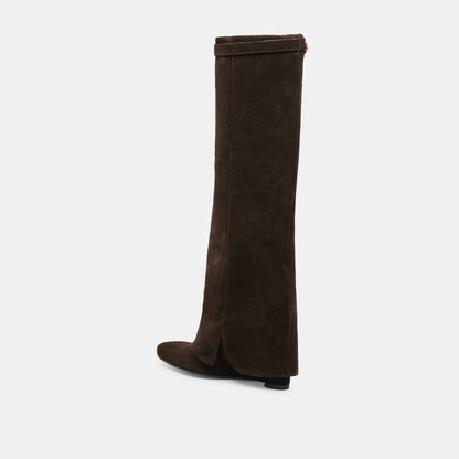AGGY BOOTS DK BROWN SUEDE