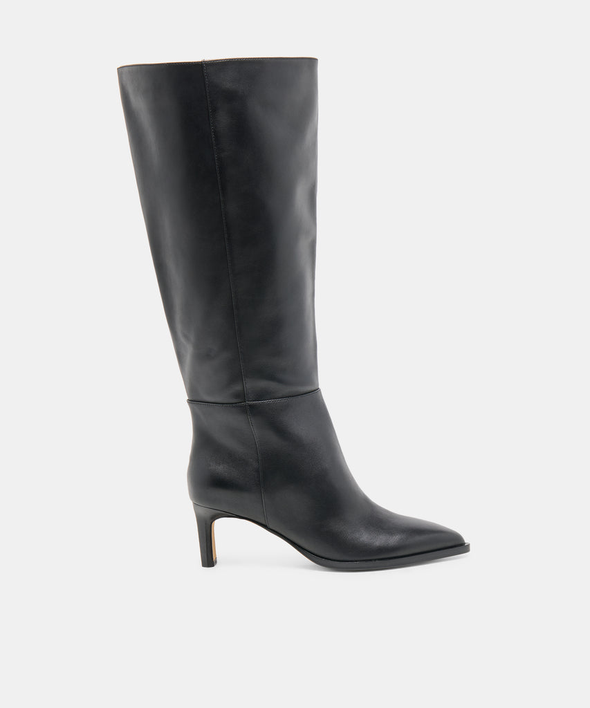 ALIMA EXTRA WIDE CALF BOOTS BLACK LEATHER