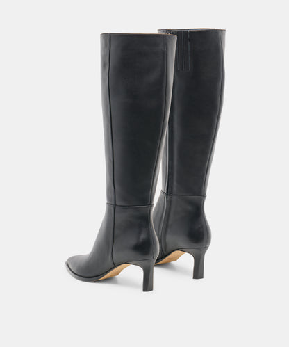 ALIMA WIDE CALF BOOTS BLACK LEATHER