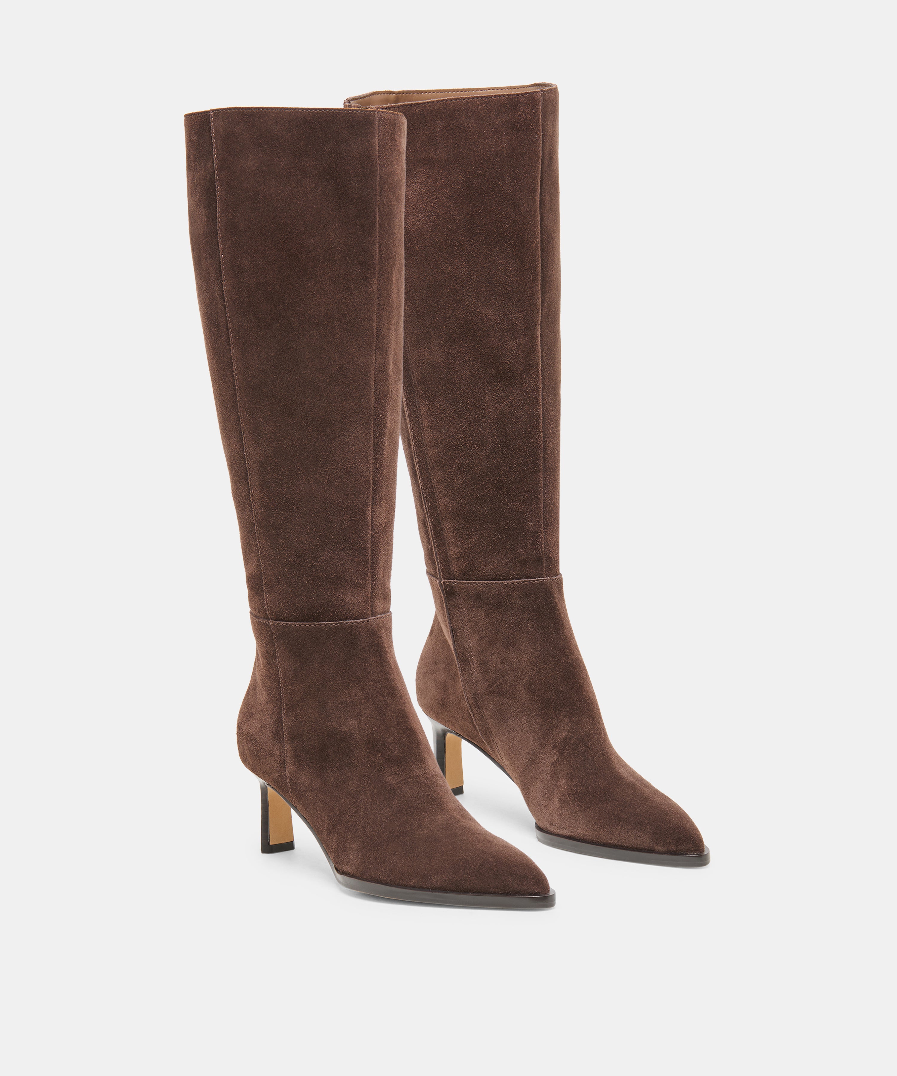 ALIMA WIDE CALF BOOTS DK BROWN SUEDE - view 2
