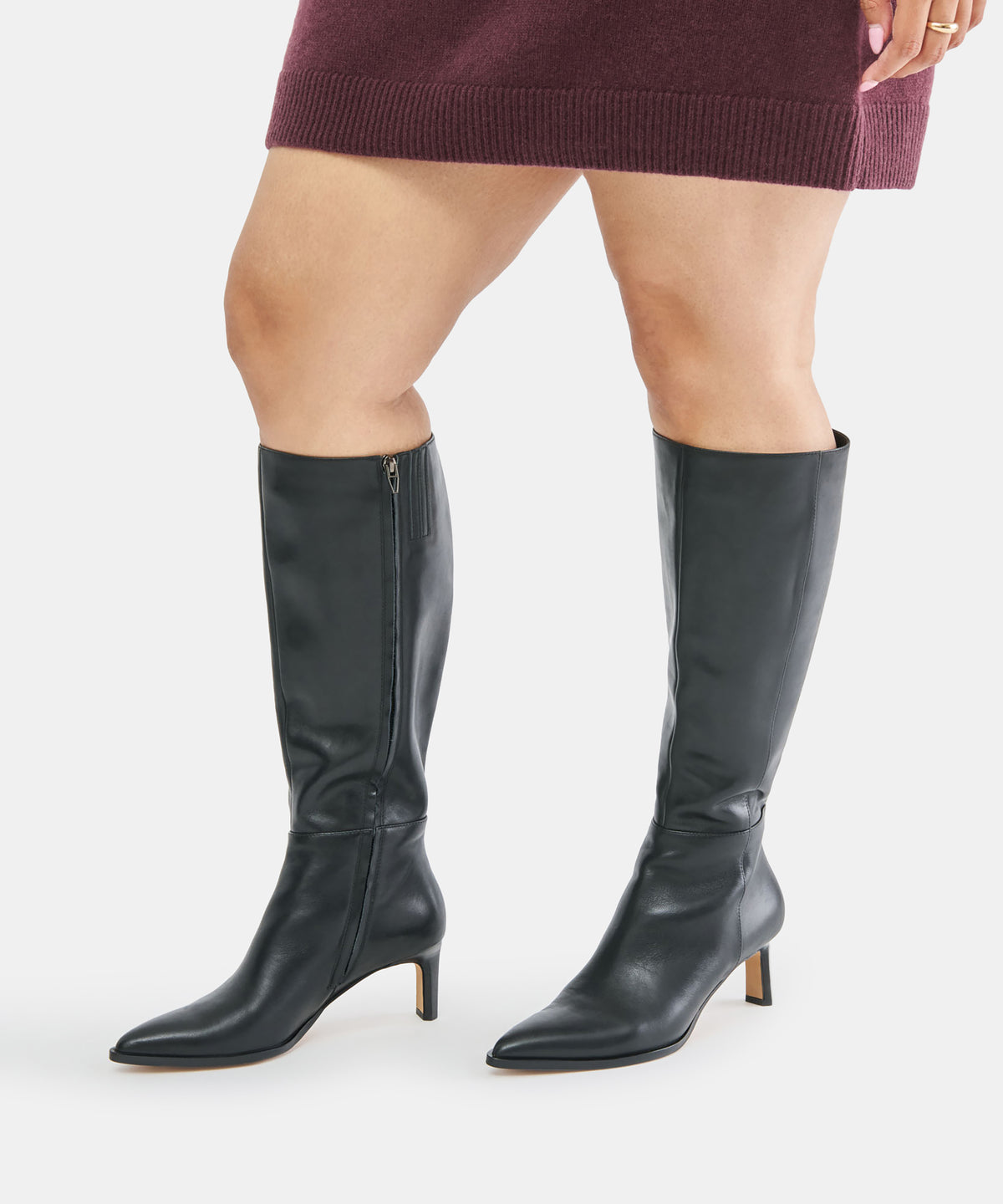 ALIMA WIDE CALF BOOTS BLACK LEATHER - view 4