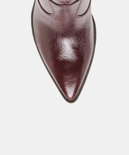ASHTIN BOOTIES BROWN BERRY LEATHER