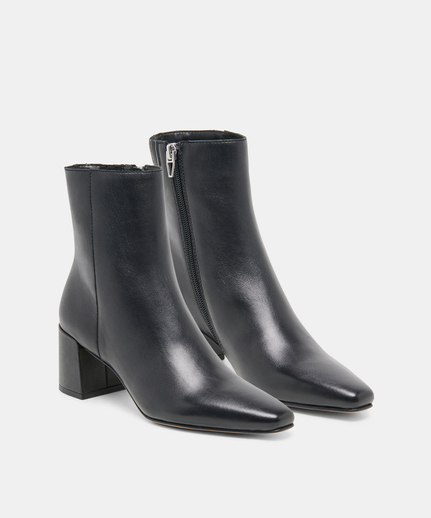 BAYRA WIDE BOOTIES BLACK LEATHER
