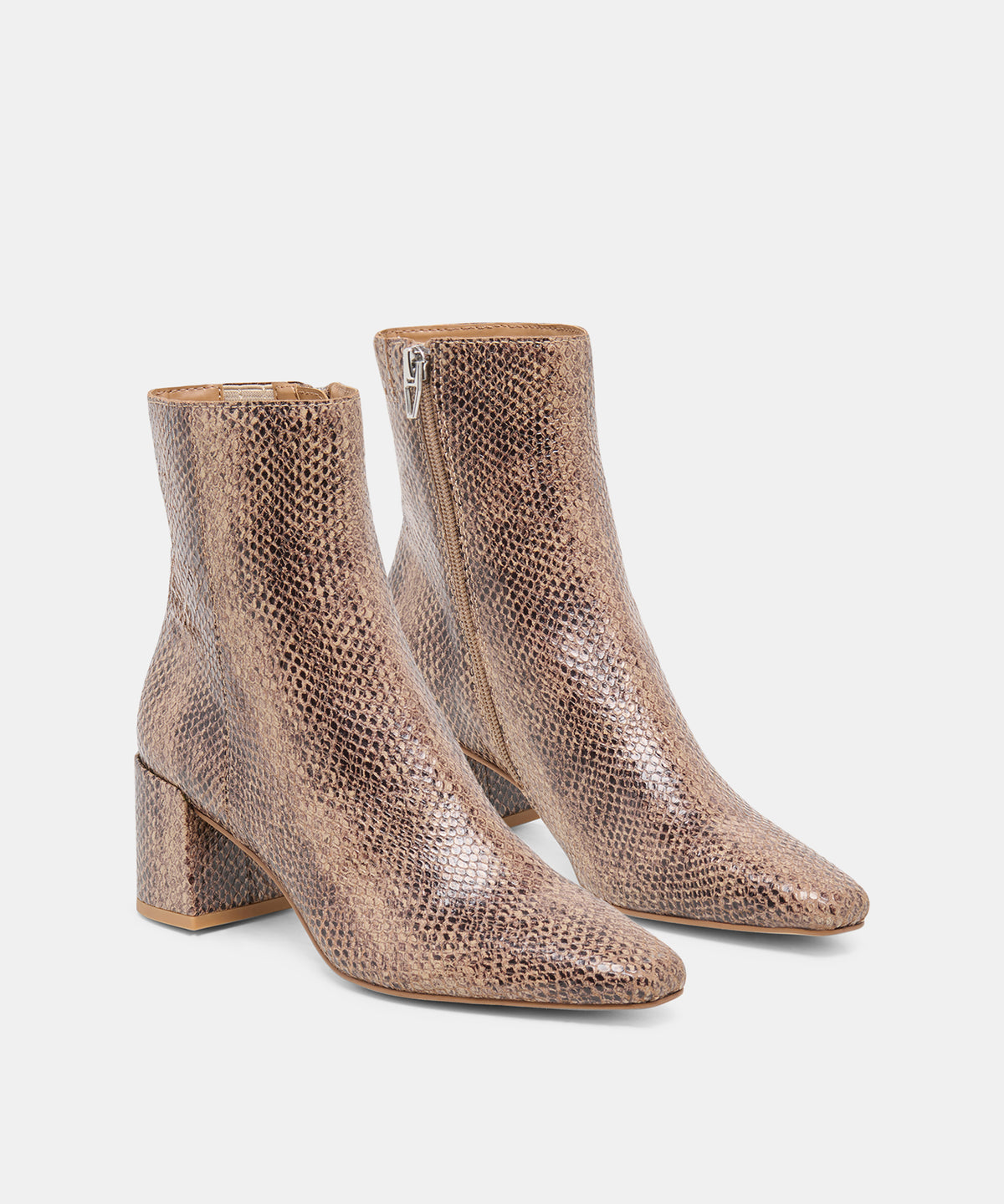 BAYRA BOOTIES SNAKE TAN EMBOSSED LEATHER - view 2