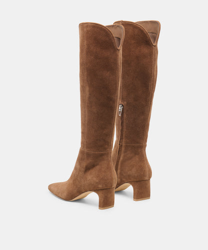 BRION NARROW CALF BOOTS COCOA SUEDE