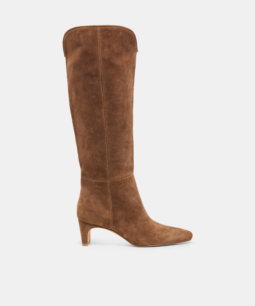 BRION WIDE CALF BOOTS COCOA SUEDE