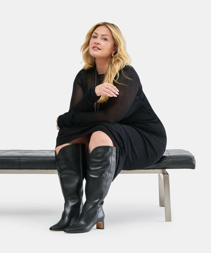 BRION EXTRA WIDE CALF BOOTS BLACK LEATHER