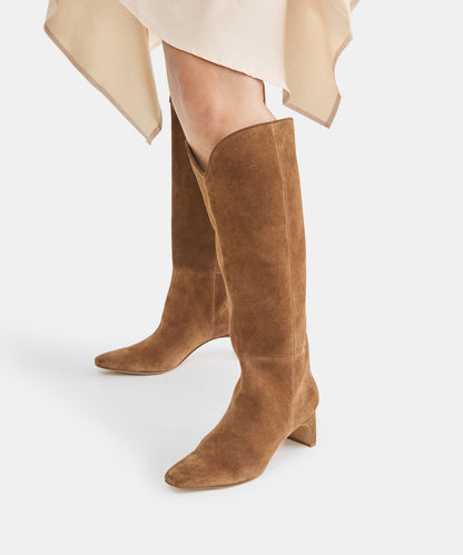 BRION WIDE CALF BOOTS COCOA SUEDE