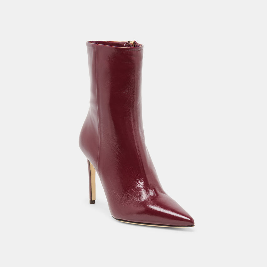 DANITY BOOTIES BURGUNDY LEATHER