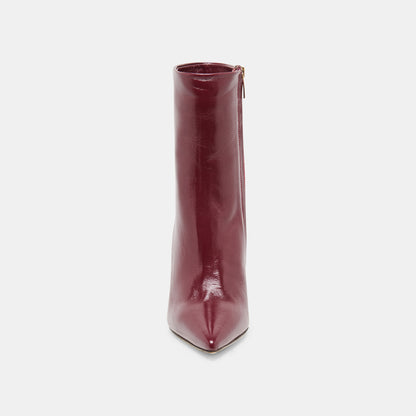 DANITY BOOTIES BURGUNDY LEATHER