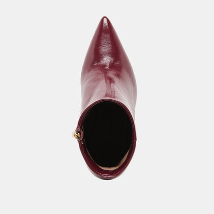 DANITY BOOTIES BURGUNDY LEATHER