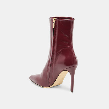 DANITY BOOTIES BURGUNDY LEATHER