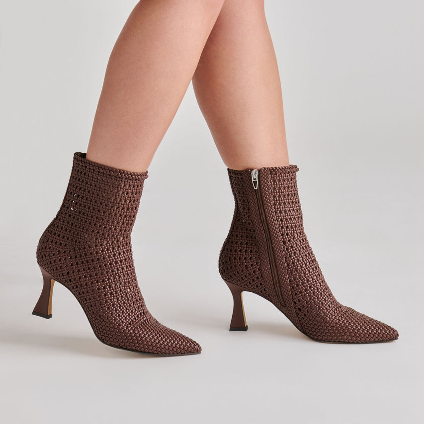 EMBRY BOOTIES BROWN WOVEN STELLA