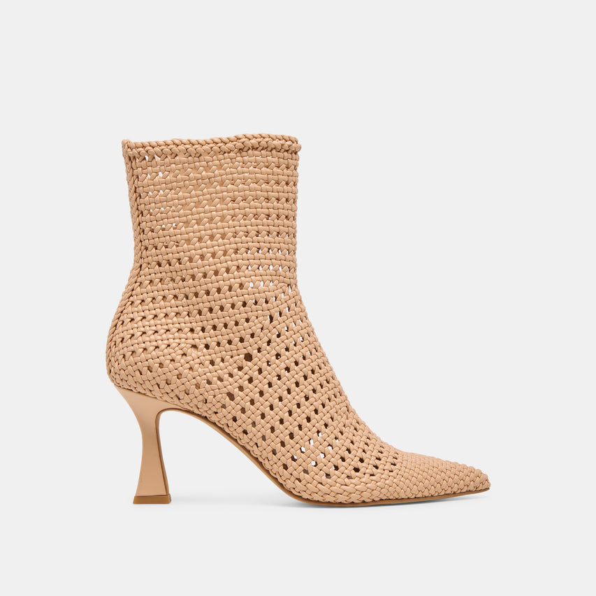 Embry Lt Tan Woven Stella Booties | Dolce Vita