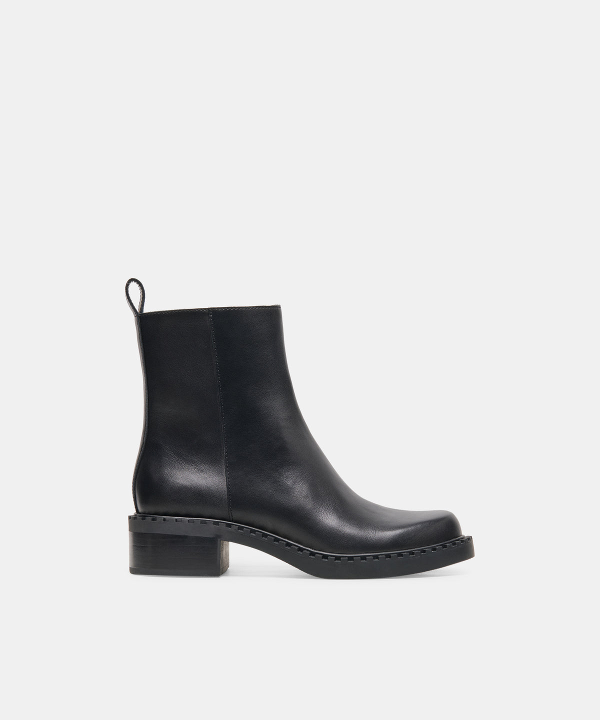GENNO H2O Black Leather Block-Heel Waterproof Ankle Boots | Dolce Vita