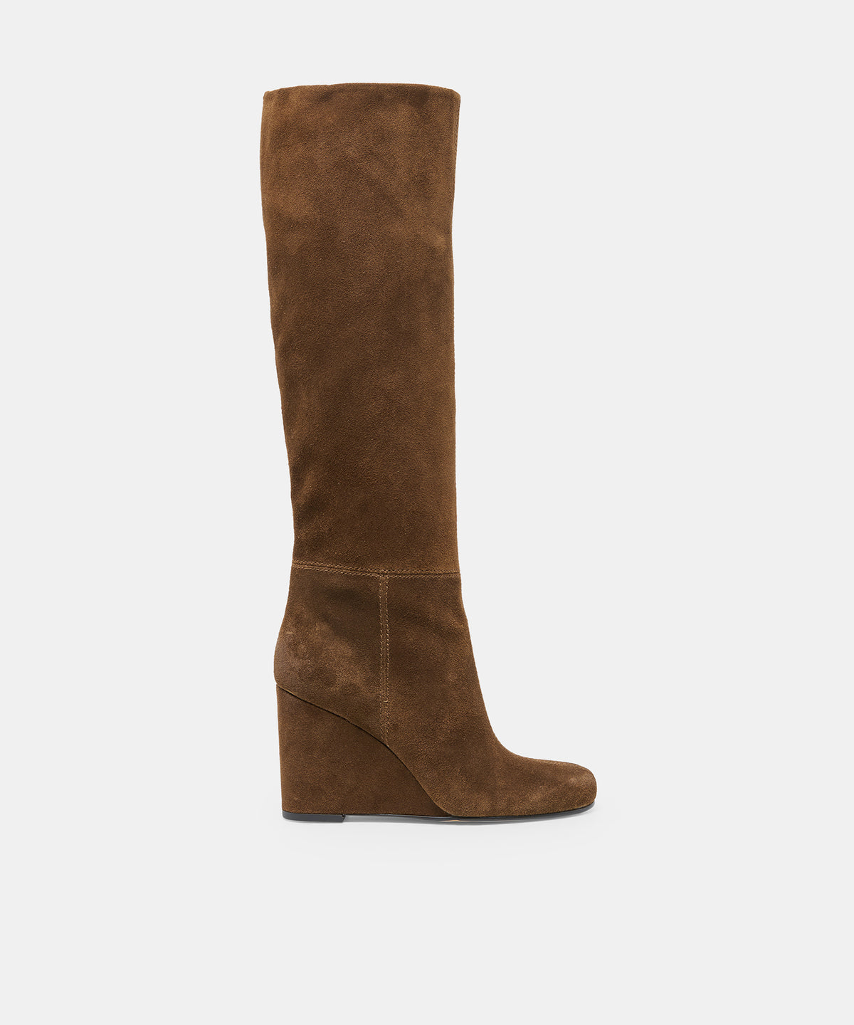 HIRA Chestnut Suede Wedges Knee-High Boots | Dolce Vita