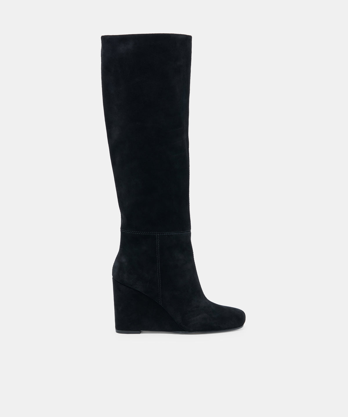 HIRA Onyx Suede Wedges Knee-High Boots | Dolce Vita
