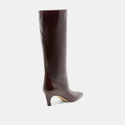 JAZMIN BOOTS BLACK CHERRY LEATHER