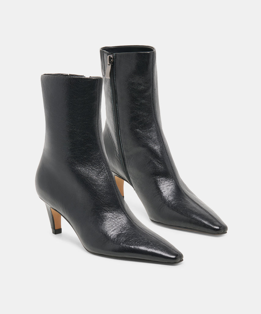 KARLIE BOOTIES BLACK LEATHER
