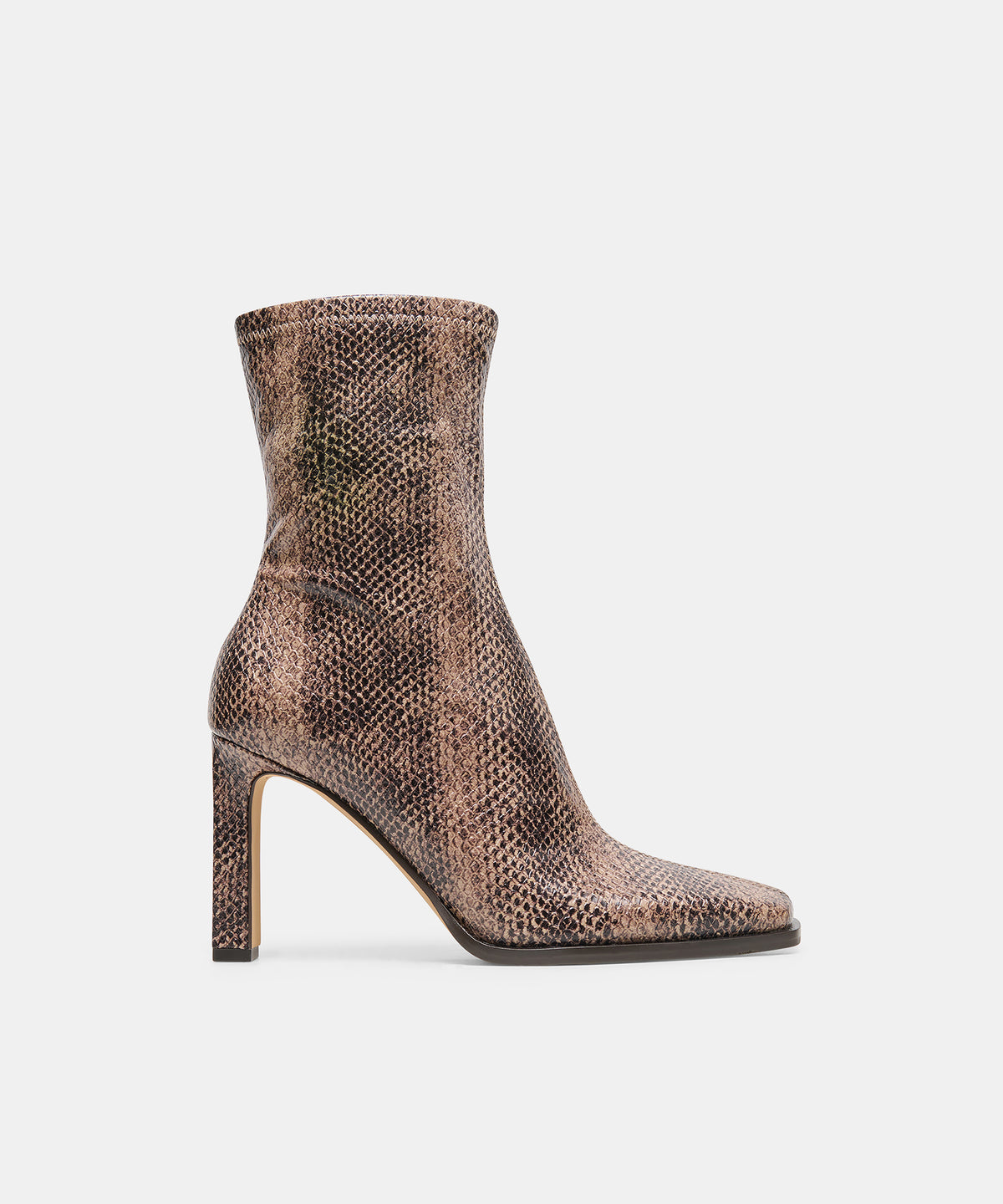 KASY Snake Tan Embossed Stella Stilleto Ankle Booties | Dolce Vita