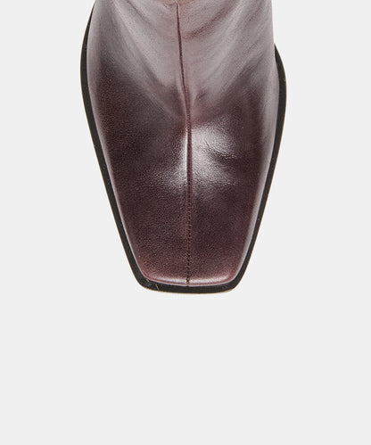 KIMI BOOTIES BLACKBERRY LEATHER