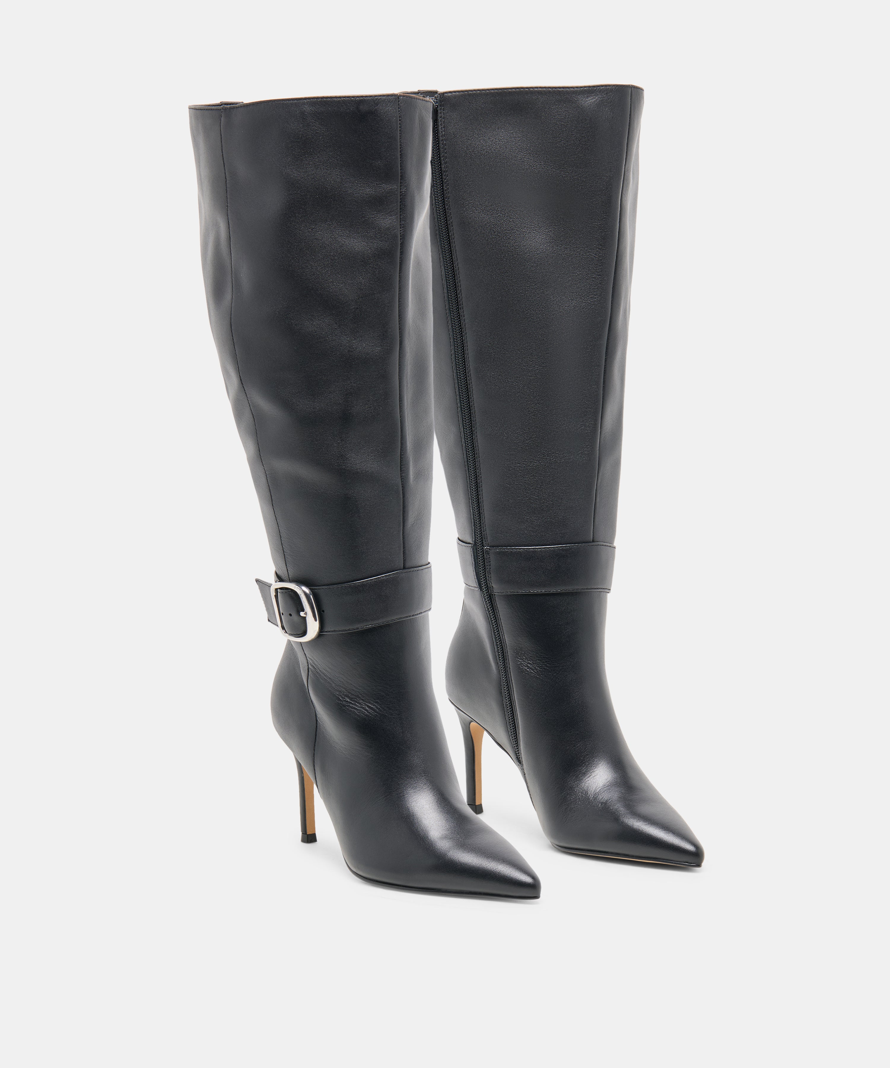 KINZY EXTRA WIDE CALF BOOTS BLACK LEATHER - view 2