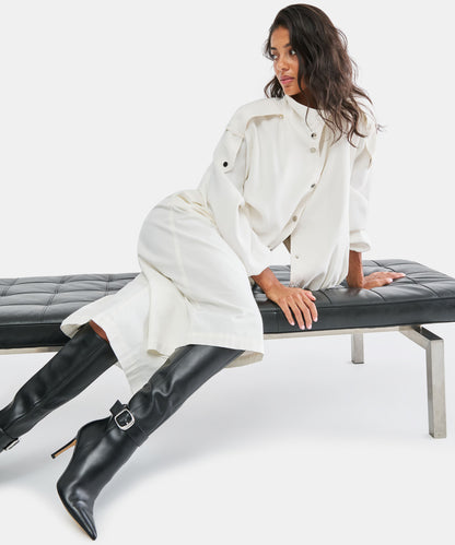 KINZY NARROW CALF BOOTS BLACK LEATHER