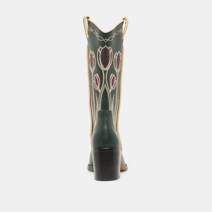 LORITA BOOTS DK GREEN LEATHER