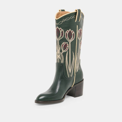 LORITA BOOTS DK GREEN LEATHER