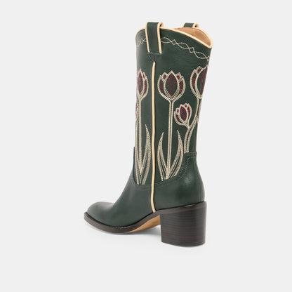 LORITA BOOTS DK GREEN LEATHER