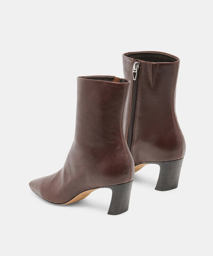 NESLY BOOTIES DK CHOCOLATE LEATHER