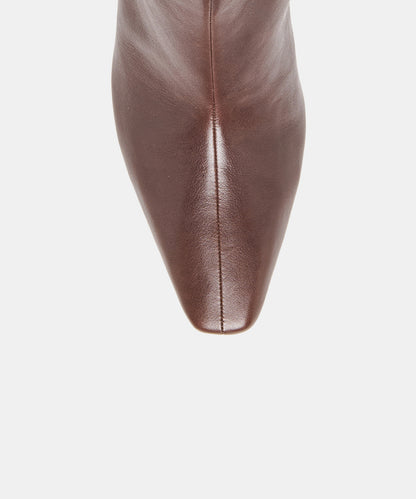NESLY BOOTIES DK CHOCOLATE LEATHER