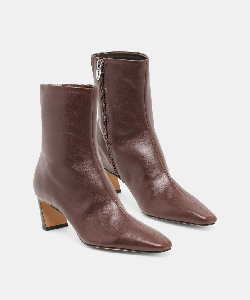NESLY BOOTIES DK CHOCOLATE LEATHER