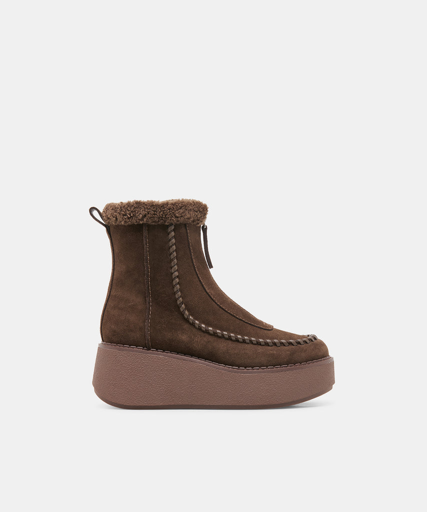 ROBEN Espresso Suede Platform Plush Boots | Dolce Vita