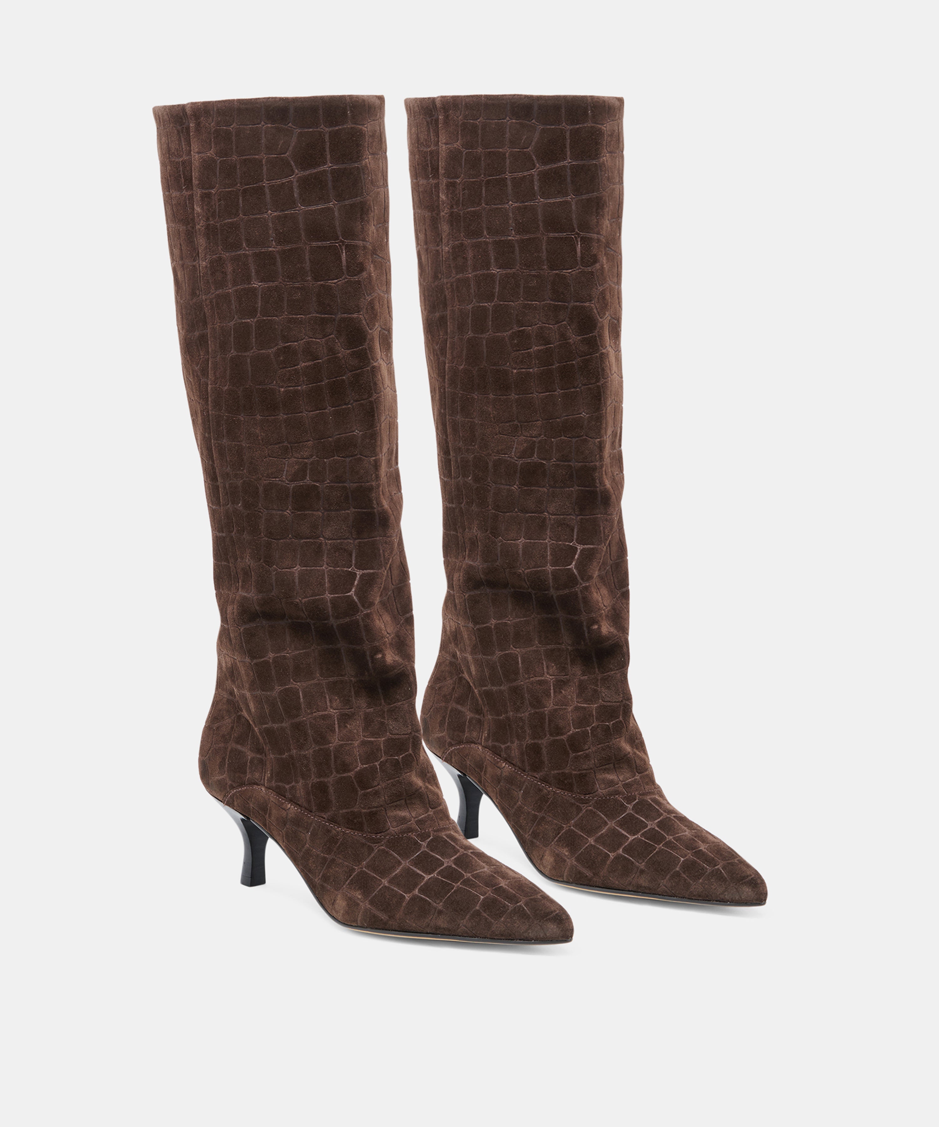 ROXLA BOOTS DK CHOCOLATE CROCO EMBOSSED LEATHER - view 2