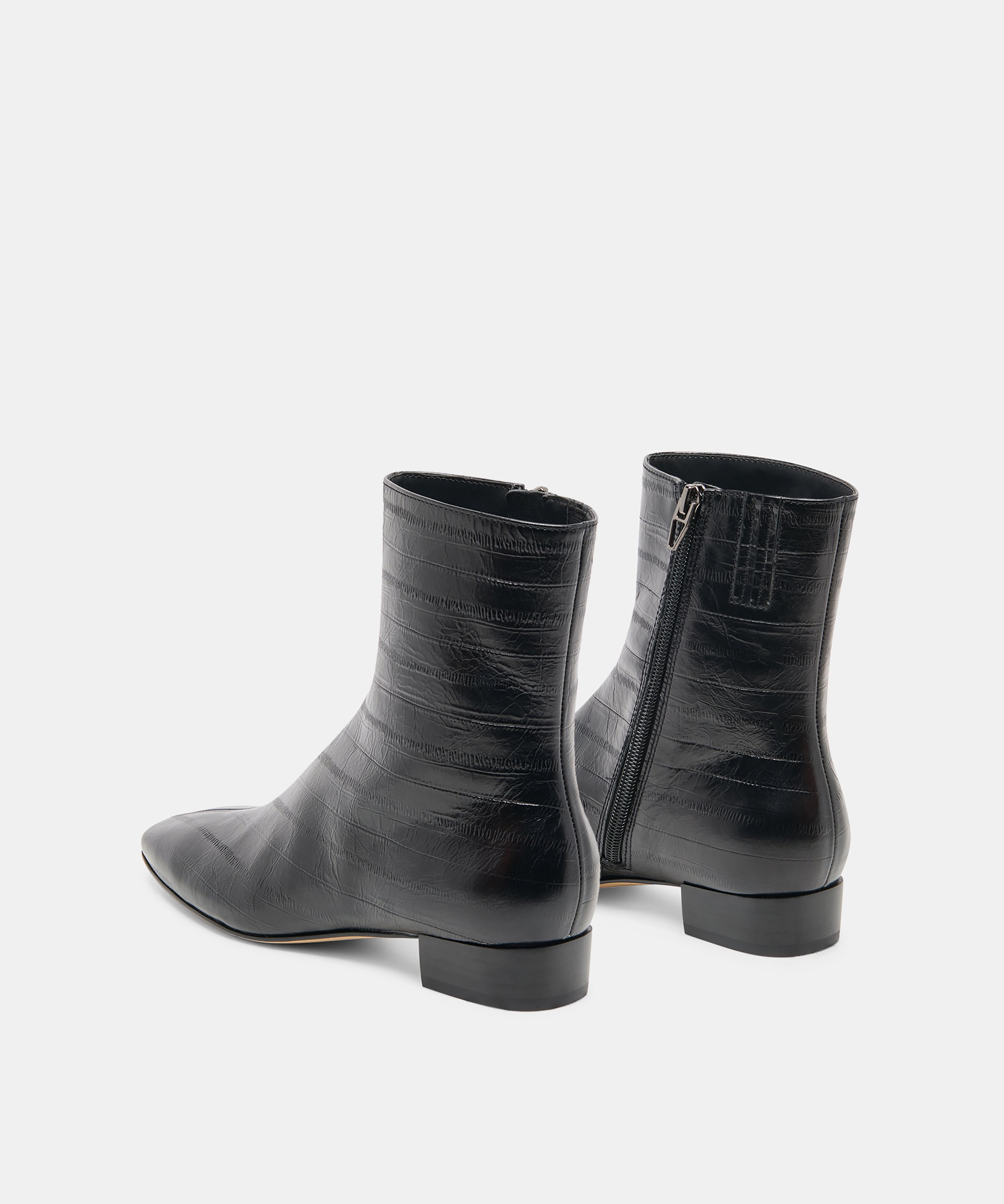 TARINE BOOTIES NOIR EMBOSSED LEATHER - view 4