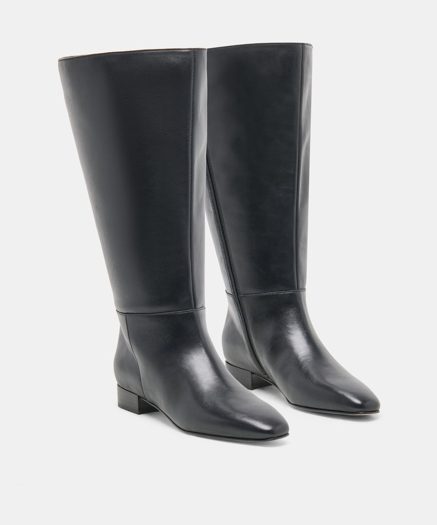 TYWIN EXTRA WIDE CALF BOOTS BLACK LEATHER
