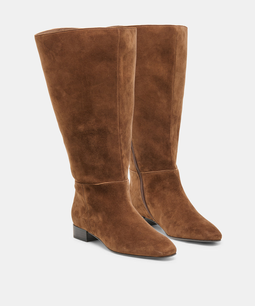 TYWIN EXTRA WIDE CALF BOOTS COCOA SUEDE