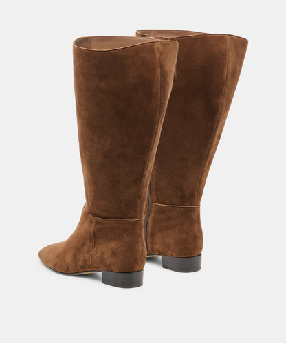 TYWIN EXTRA WIDE CALF BOOTS COCOA SUEDE