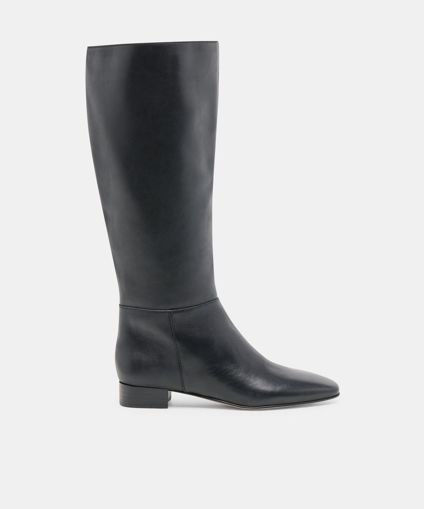 TYWIN WIDE CALF BOOTS BLACK LEATHER