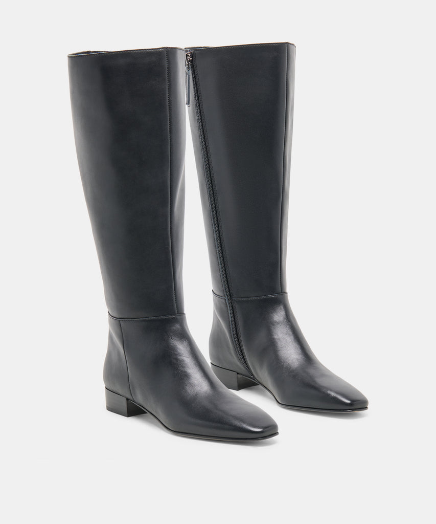 TYWIN WIDE CALF BOOTS BLACK LEATHER