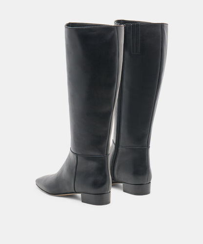 TYWIN WIDE CALF BOOTS BLACK LEATHER