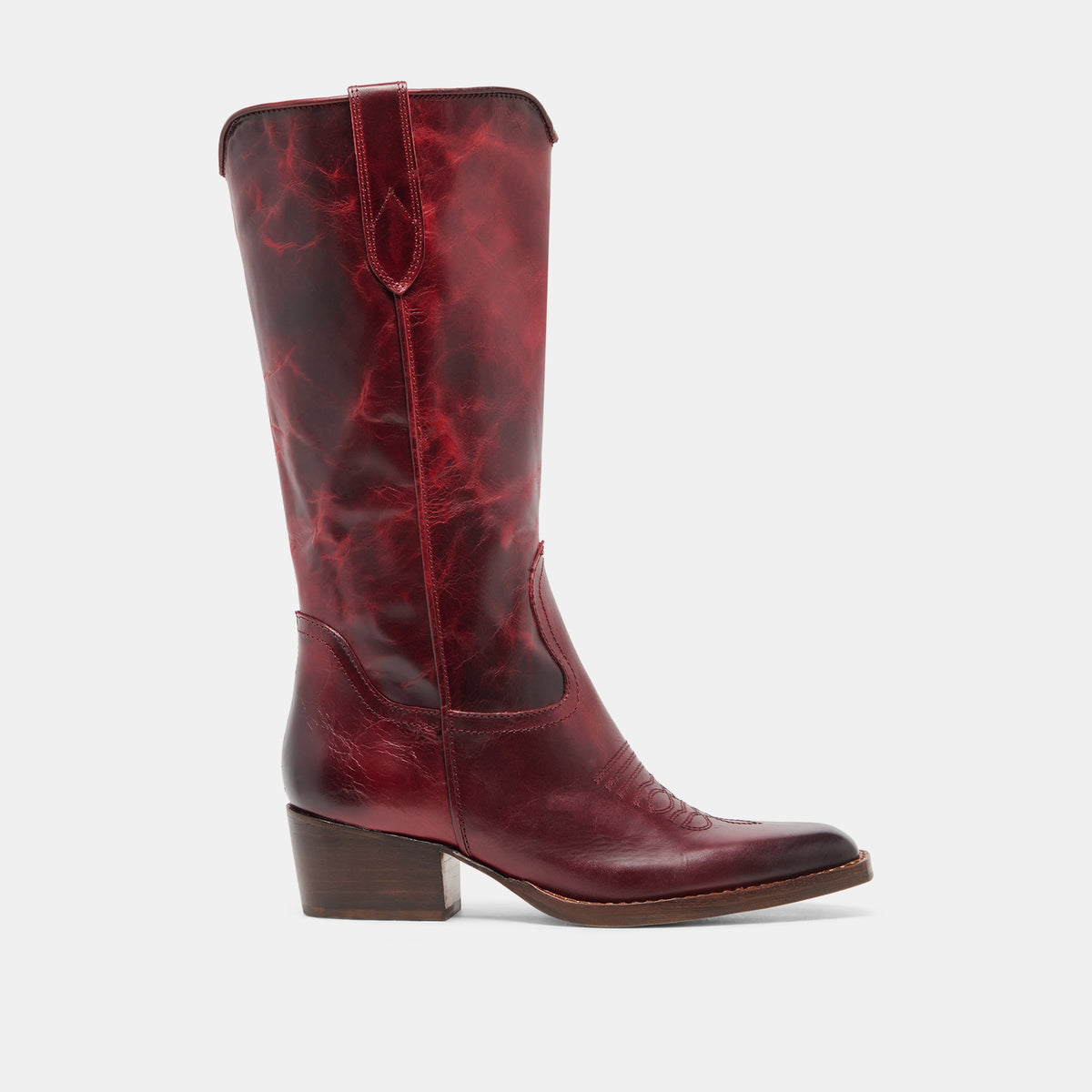 VIGLA Garnet Leather Pointed-Toe Western Boots | Dolce Vita display picture 2
