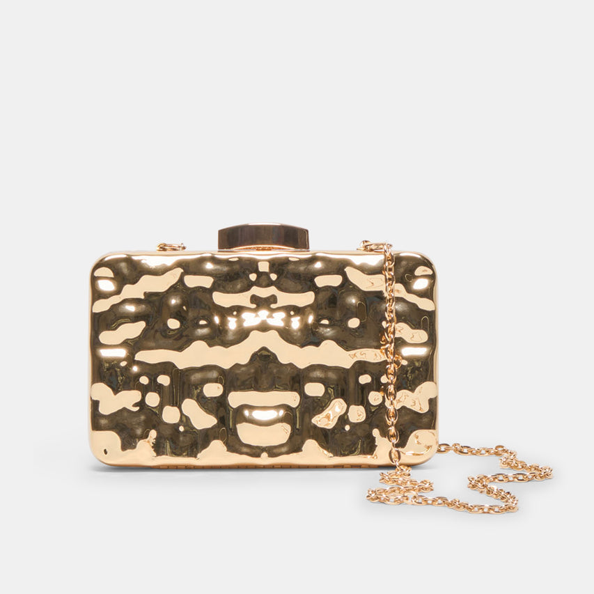 Delia Gold Metal Clutch | Dolce Vita