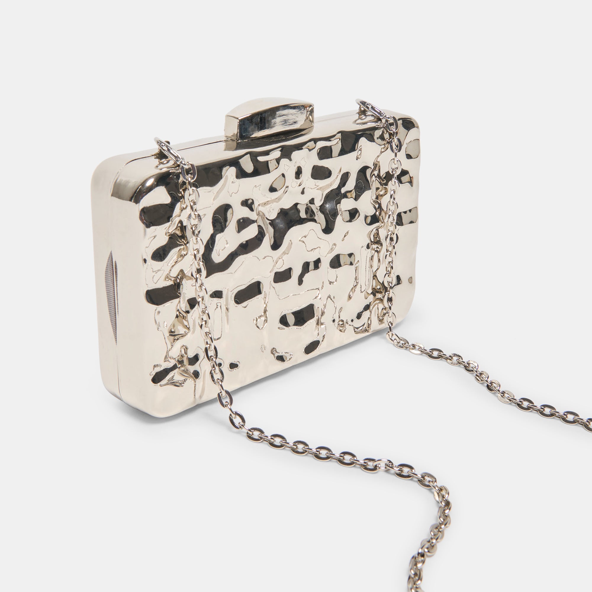 DELIA CLUTCH SILVER METAL